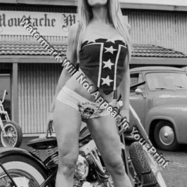Antique Vintage 70s Biker Girl Photo Freaky Strange Odd Reprint Pic P6