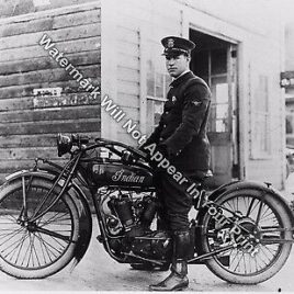 1918 Indian Motorcycle Policeman On Bike Vintage RARE Reprint Photo Image Pic