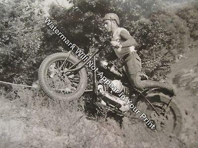 1918 Indian Motorcycle Mountain Climbing RARE Action Photo Reprint Pic Image