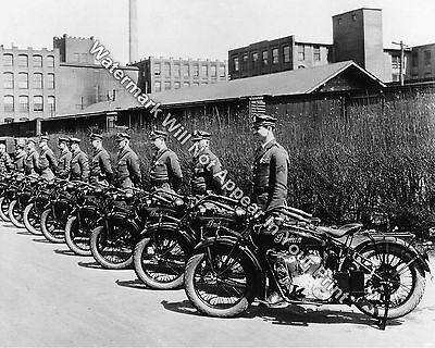 1926 Indian Scout Motorcycles Police Officers VINTAGE Photo RARE Image Pic