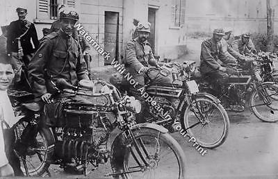 1922 Indian Motocycles Italian Police Officers RARE Reprint Photo VINTAGE Pic
