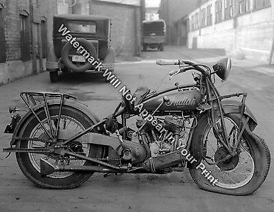 1931 Indian Scout Motorcycles Front End Wreck RARE Vintage Reprint Photo Image