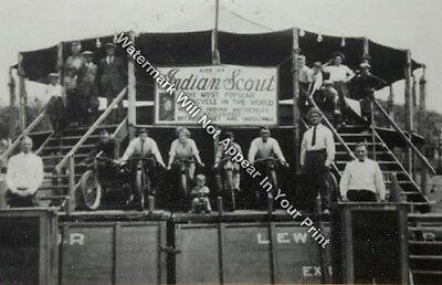 1923 Indian Scout Motorcycles Wall of Death Bike Vintage RARE Photo Image Pic