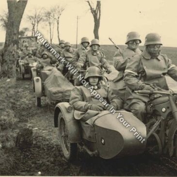 1942 BMW Motorcycle Sidecar Vintage RARE Action Photo Reprint Pic Image M11