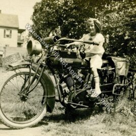 1917 Indian Motorcycle Girl Rider Youth RARE Action Photo Reprint Pic Image M21
