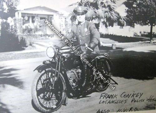 1948 Indian Motorcycle LAPD Officer RARE Action Photo Reprint Pic Image M19
