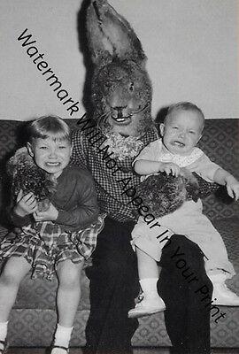 STRANGE ODD SPOOKY FREAKY CREEPY WEIRD Easter Mask Rabbit Kids VINTAGE PHOTO