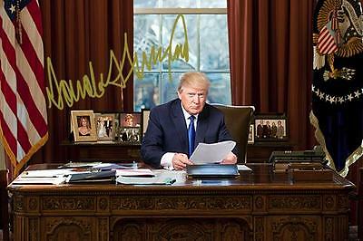 DONALD J TRUMP Signed Reprint Photo 2016 Republican President Oval Office DT6