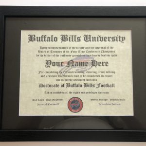 Buffalo Bills NFL #1 Fan Certificate Man Cave Diploma Perfect Gift