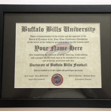Buffalo Bills NFL #1 Fan Certificate Man Cave Diploma Perfect Gift