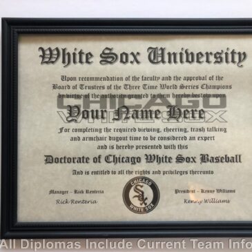 Chicago White Sox #1 Fan Certificate Man Cave Diploma Perfect Gift