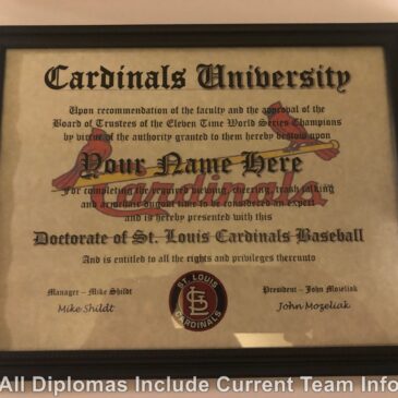 St. Louis Cardinals #1 Fan Certificate Man Cave Diploma Perfect Gift
