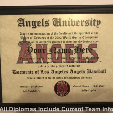 Los Angeles Angels #1 Fan Certificate Man Cave Diploma Perfect Gift