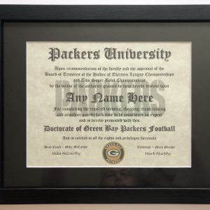 Green Bay Packers NFL #1 Fan Certificate Man Cave Diploma Perfect Gift