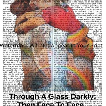 Through A Glass Darkly, Then Face To Face – First Day In Heaven Painting – 1 Corinthians 13:12 Reprint Print Picture Jesus