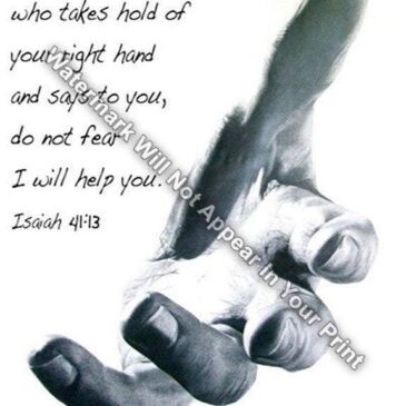 The HAND OF GOD Reprint Jesus Christ Isiah 41:13 Bible Verse Pic Matted / Unmatted R2