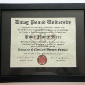 Cleveland Browns NFL #1 Fan Certificate Man Cave Diploma Perfect Gift