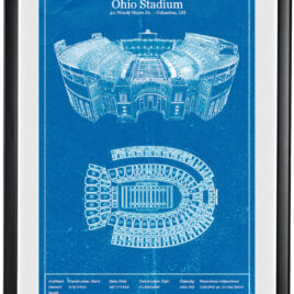 Ohio State Stadium Blueprint Art #1 Fan Perfect Gift Man Cave Item